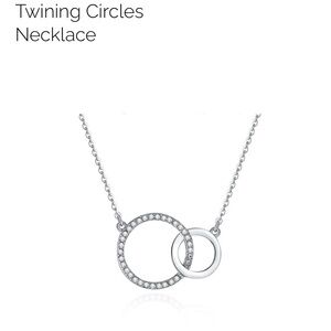 Swarovski Silver Interlocking Circles Necklace + Earring Set